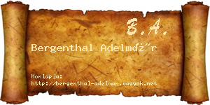 Bergenthal Adelmár névjegykártya